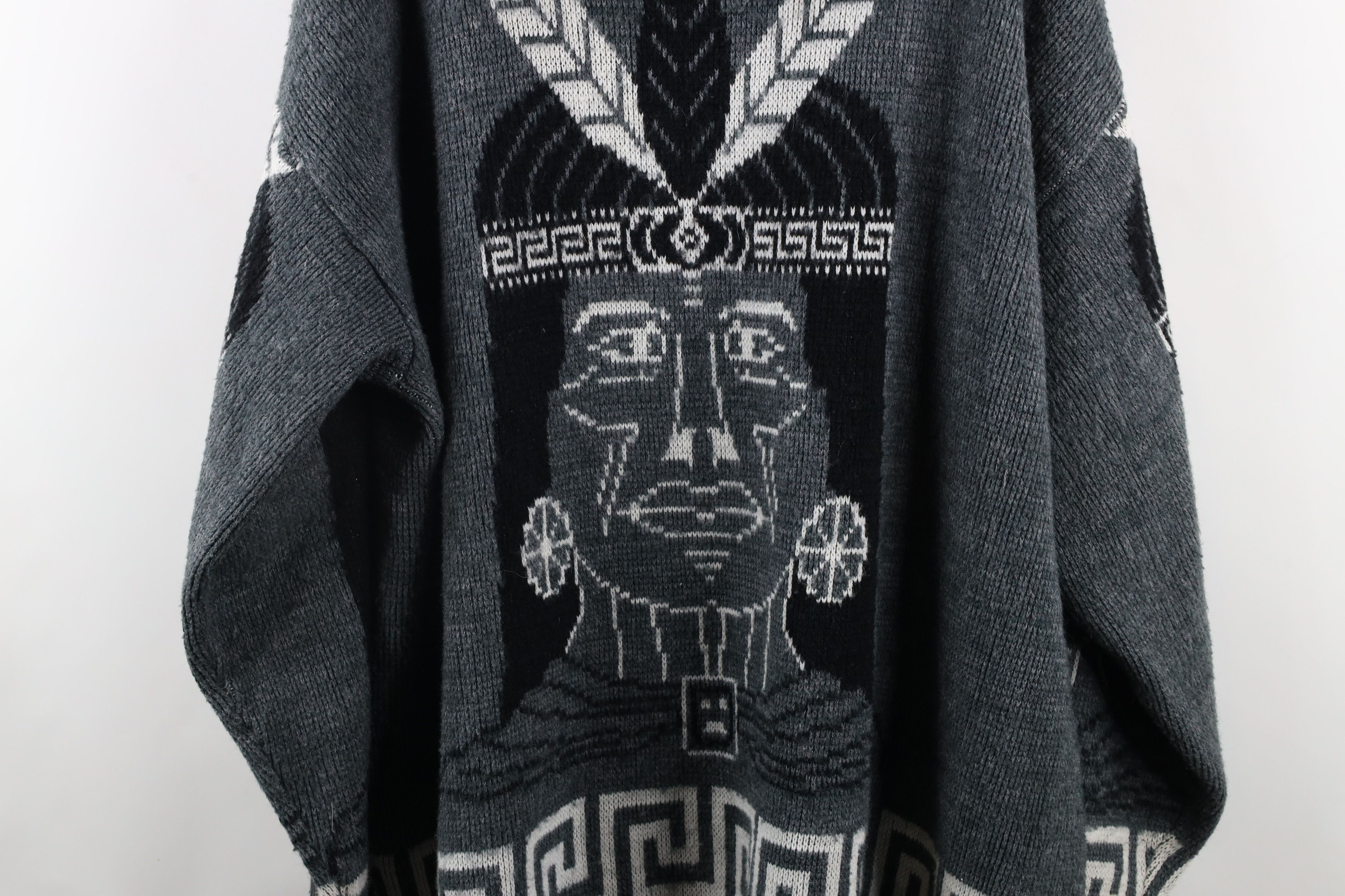 Vintage Vintage 90s Streetwear Tribal Warrior All Over Print Hoodie Size US XXL / EU 58 / 5 - 10 Thumbnail