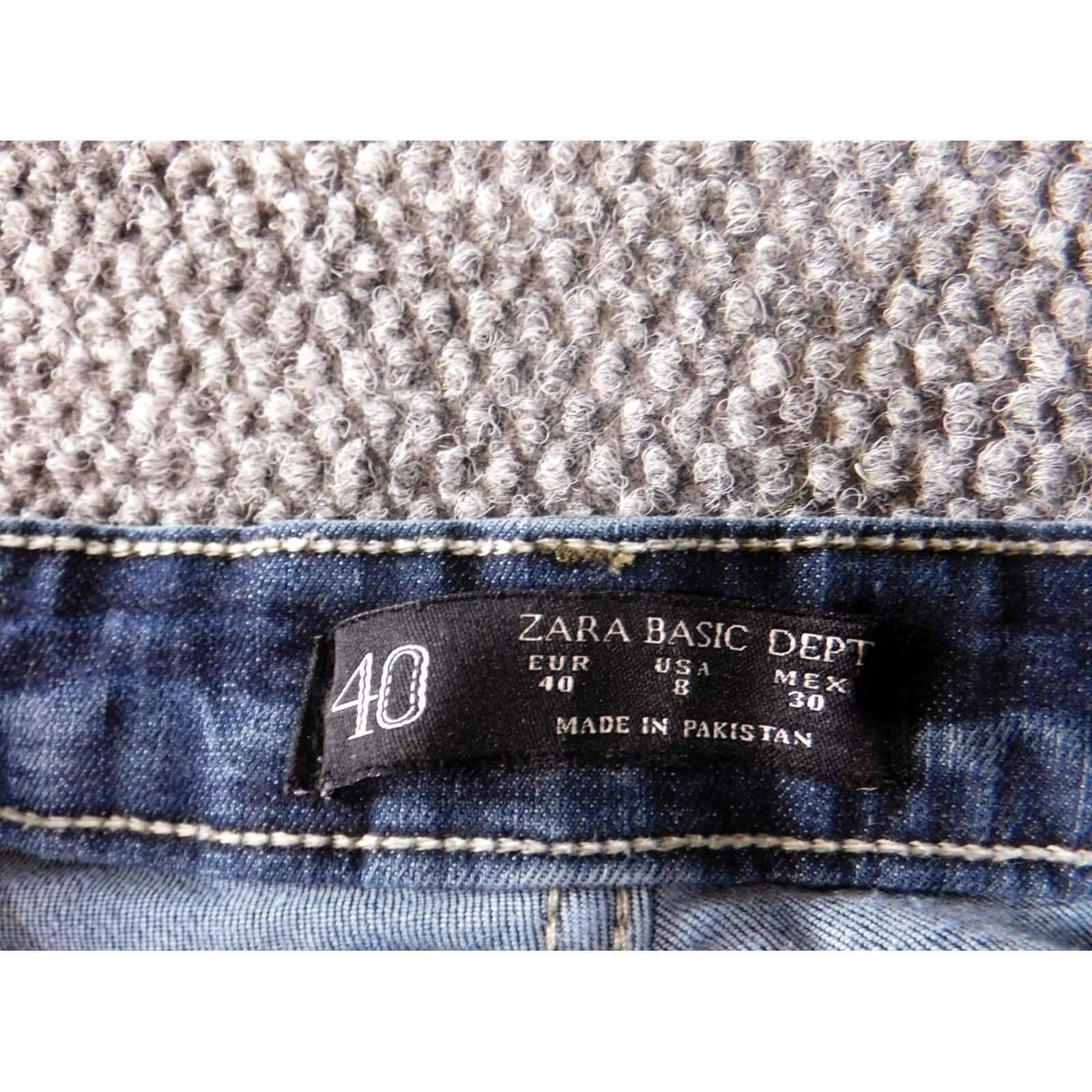 Zara Zara Jeans Womens 8 Denim Blue Straight Regular Zip 28in Inseam 30in Cotton Blend Spandex Zipper Stretch Jeans Women Regular Blue 8 Size 26" / US 2 / IT 38 - 3 Thumbnail
