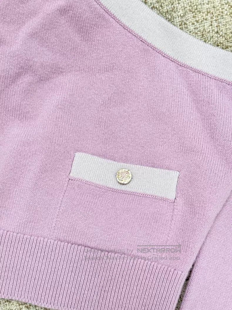 Chanel Chanel Pin lilac edge slanted shoulder sleeve Size XS / US 0-2 / IT 36-38 - 4 Thumbnail