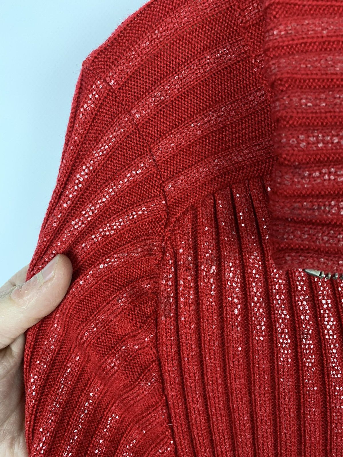 Christian Dior Monsieur Vintage Christian Dior Boutique Paris Knit Zip Cardigan Red Size M / US 6-8 / IT 42-44 - 20 Thumbnail