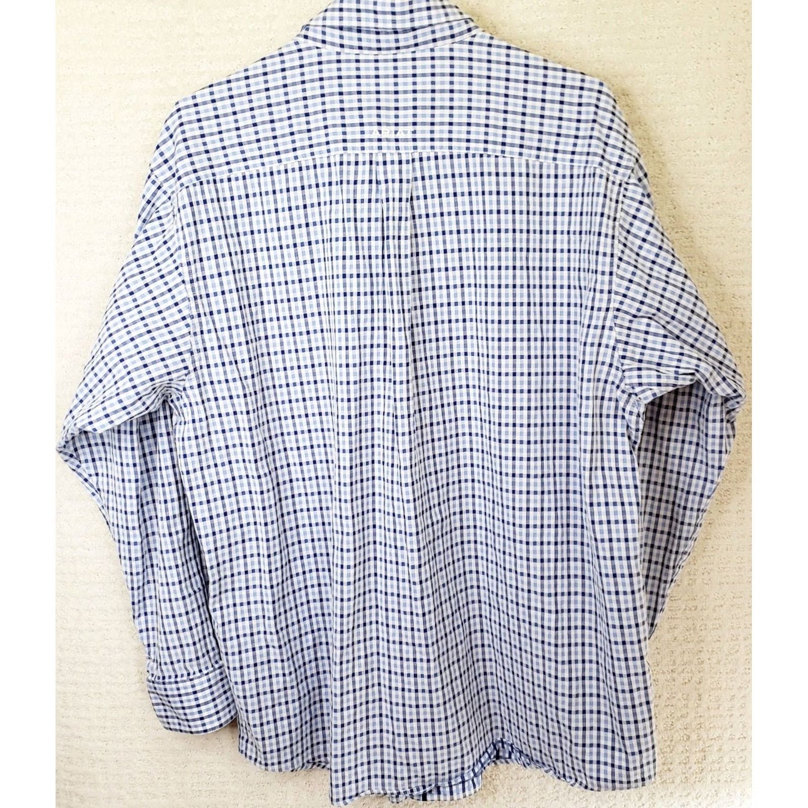 Ariat Ariat Pro Button Up Shirt Men XL Blue Check Long Sleeve Cotton Twill Western Button-Down Size US XL / EU 56 / 4 - 6 Thumbnail