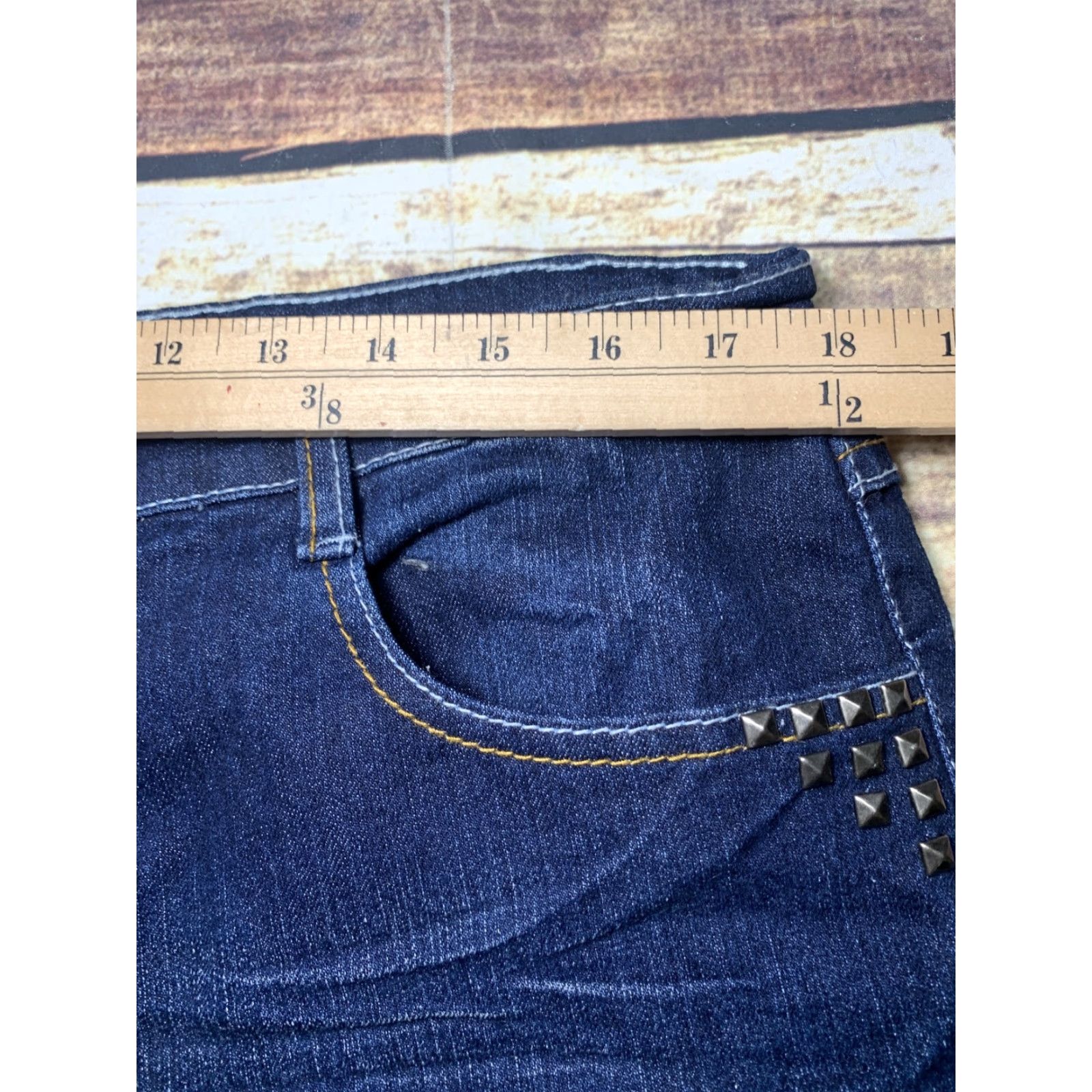 Vintage Hipstar Womens Blue Skinny Stretch Jeans 36 x 32 Size 18 Bling Pockets Jeans Women Skinny Blue 18 Hipstar Womens Jeans Size 40" / US 18 - 6 Thumbnail
