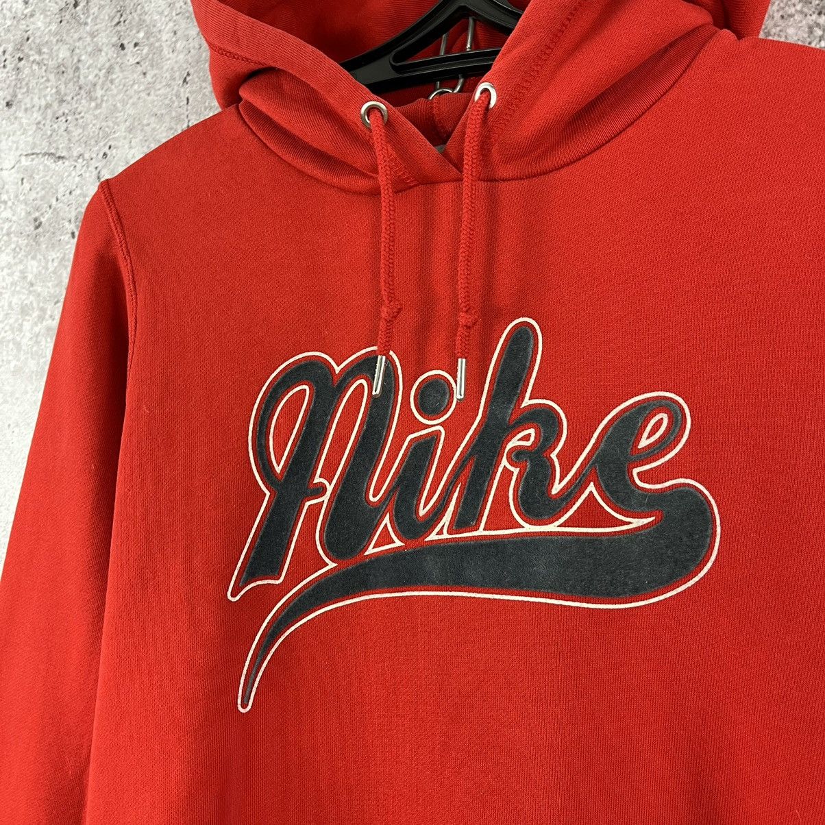 Nike × Vintage Vintage 2000s Nike Hoodie Big Logo Swoosh Embroidery Red Size L / US 10 / IT 46 - 6 Thumbnail