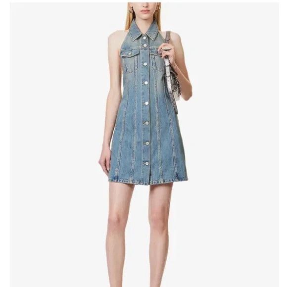 Givenchy Givenchy Halter Denim Dress – Medium Blue - NEW WITH TAGS Size XS / US 0-2 / IT 36-38 - 6 Thumbnail