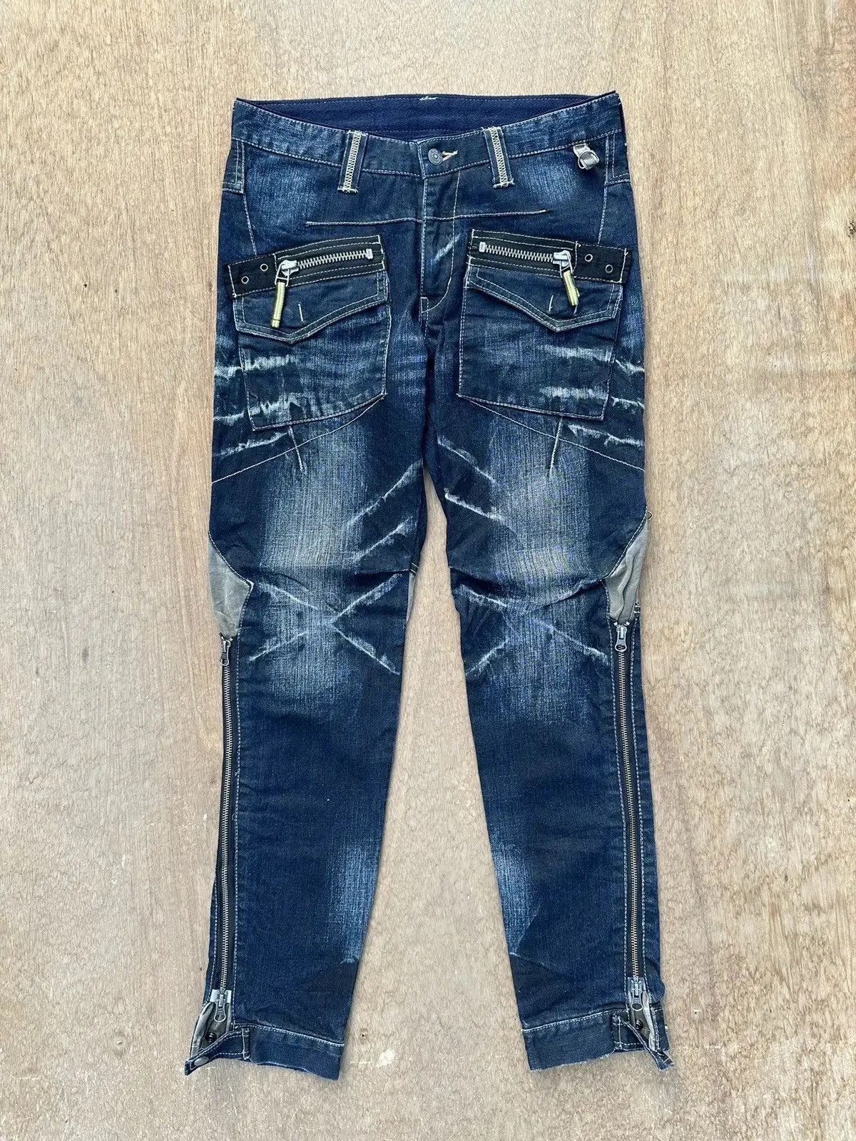 PPFM CRAZY Vintage PPFM Jean Bondage MultiZipper Punk Denim Pants Size US 31 - 1 Thumbnail