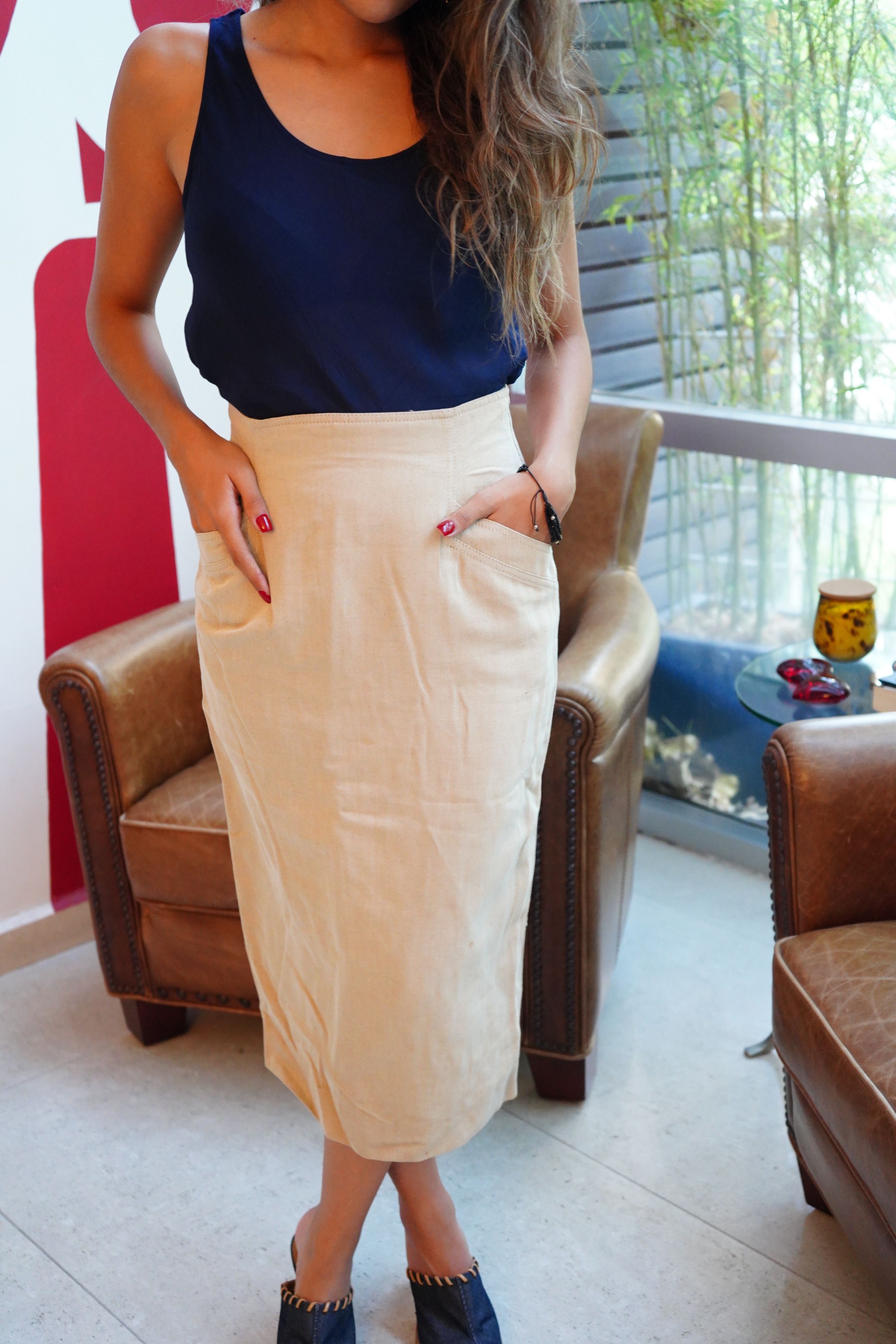 Krizia Krizia beige skirt Size 28" / US 6 / IT 42 - 3 Thumbnail