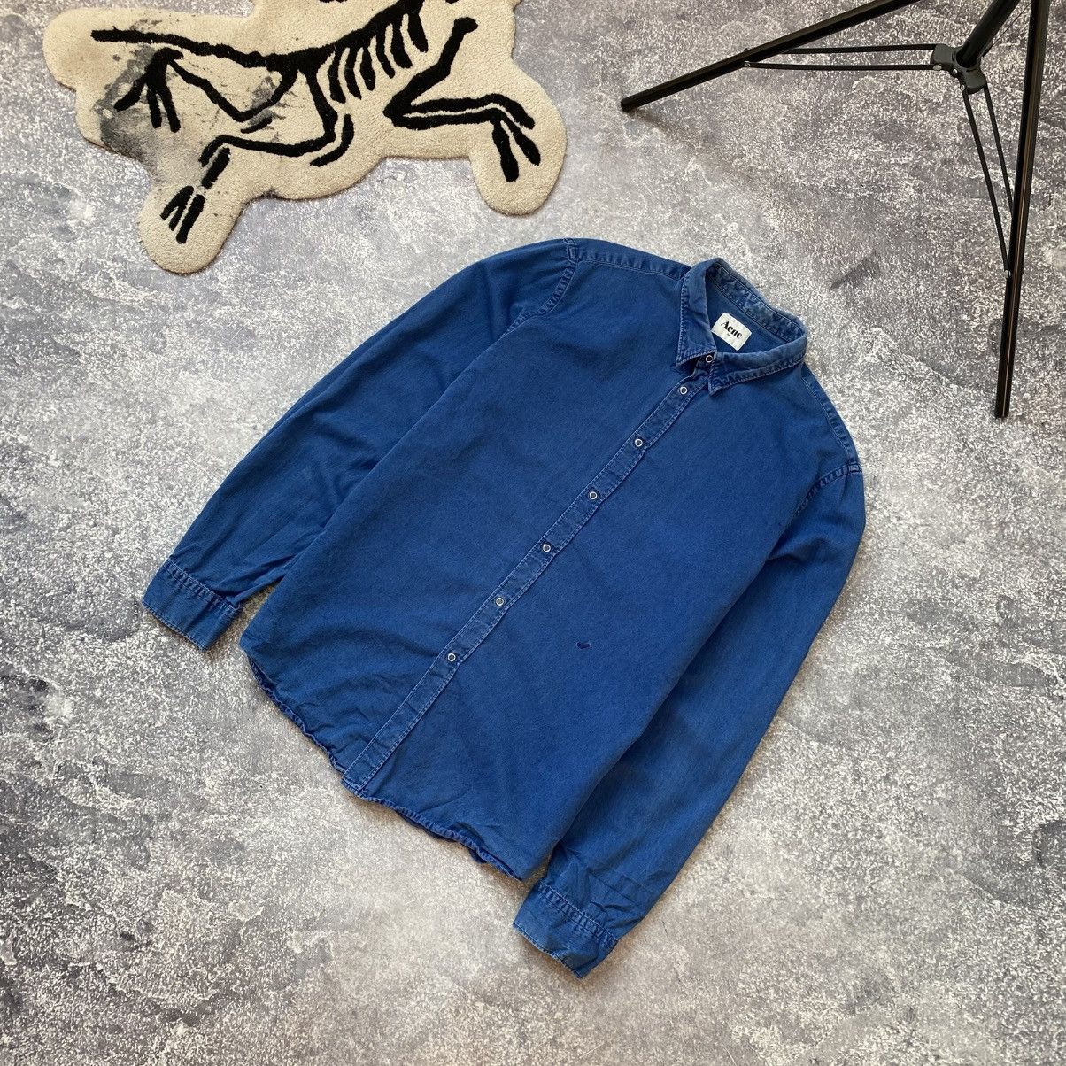 Acne Studios Luxury Acne Studios Small logo basic denim button up shirt Size US M / EU 48-50 / 2 - 1 Thumbnail
