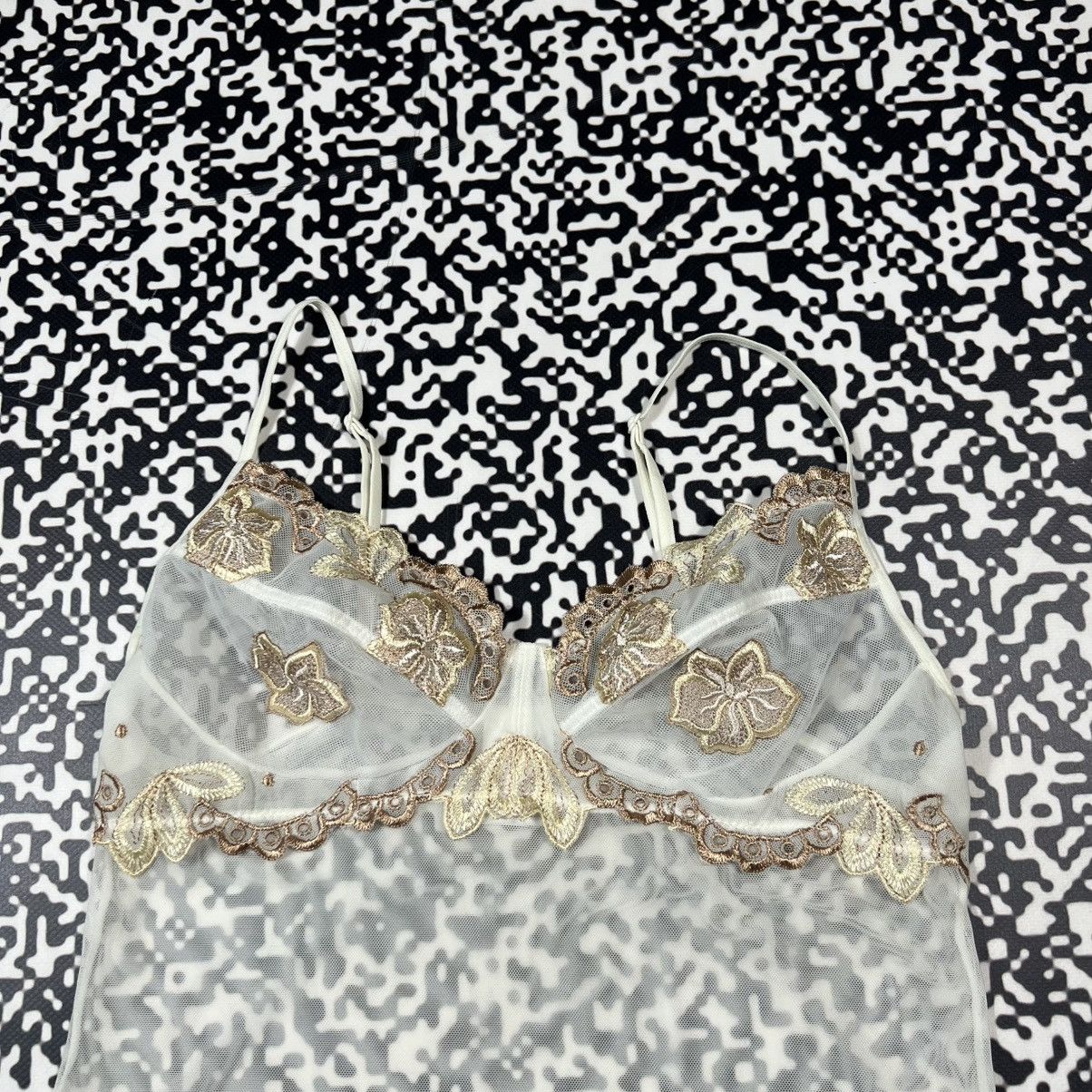 Japanese Brand Vintage Y2K Japanese Mesh Floral Sexy Retro Style Tank Top Size M / US 6-8 / IT 42-44 - 7 Thumbnail