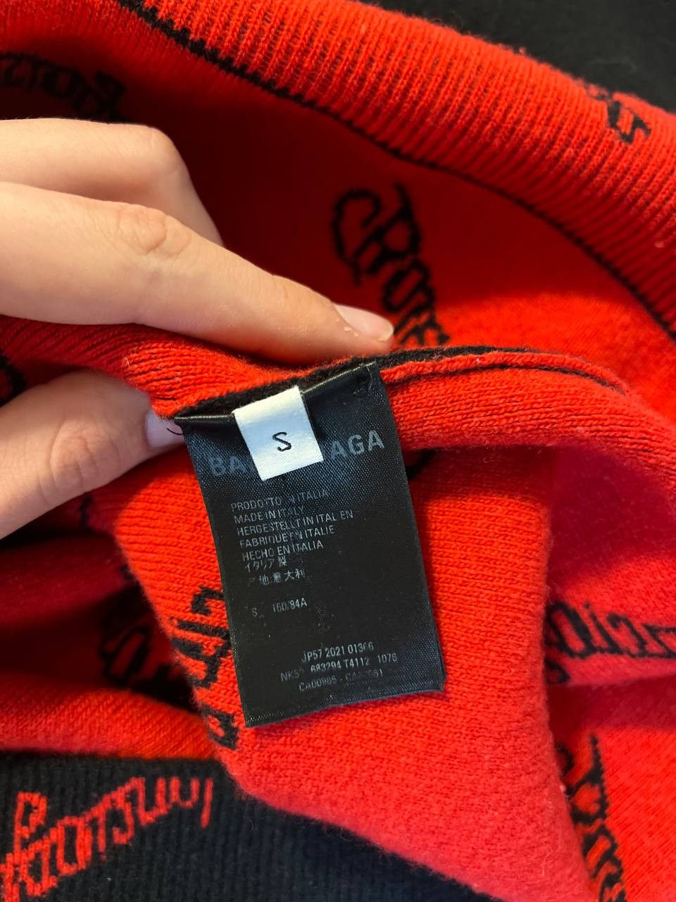 Balenciaga Balenciaga Logo-Intarsia Wool Jumper Size US S / EU 44-46 / 1 - 4 Thumbnail