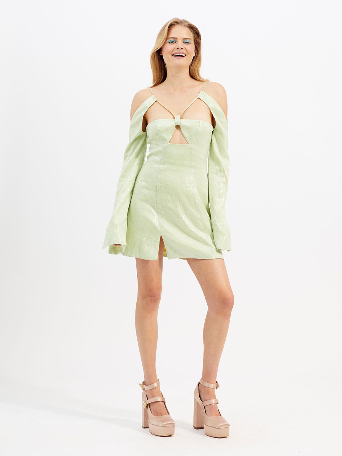 image of Alice Mccall Night Sky Mini Dress in Lime, Women's (Size Medium)