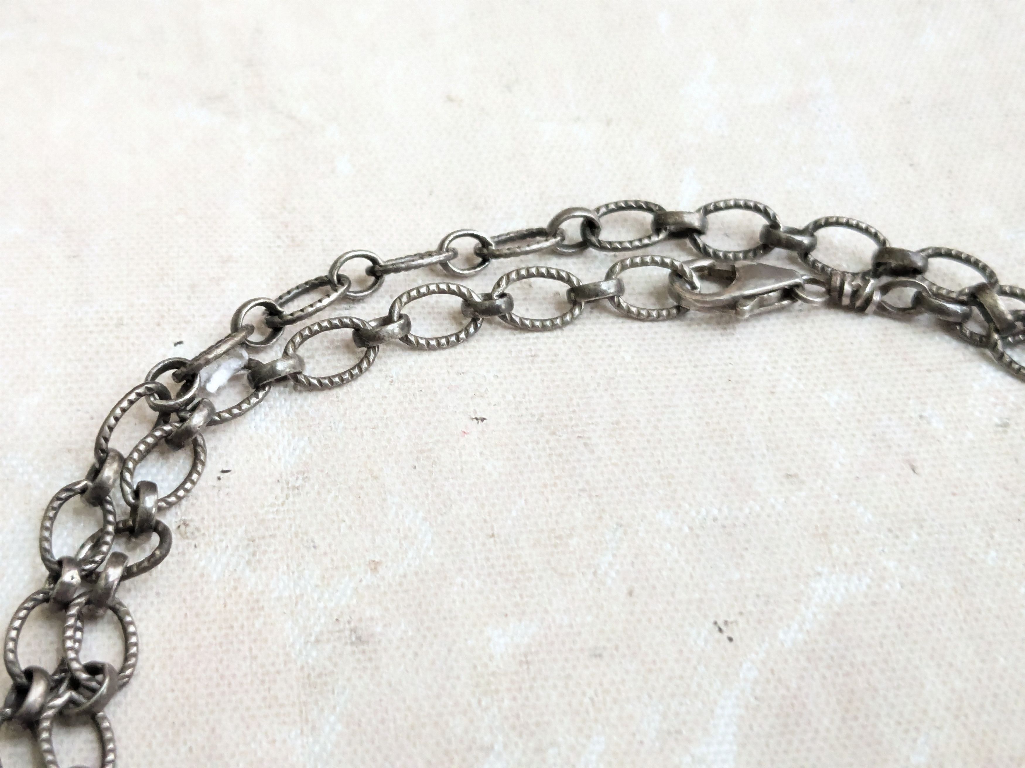 Jewelry Vintage Sterling Silver Oval Necklace 21" Size ONE SIZE - 7 Thumbnail