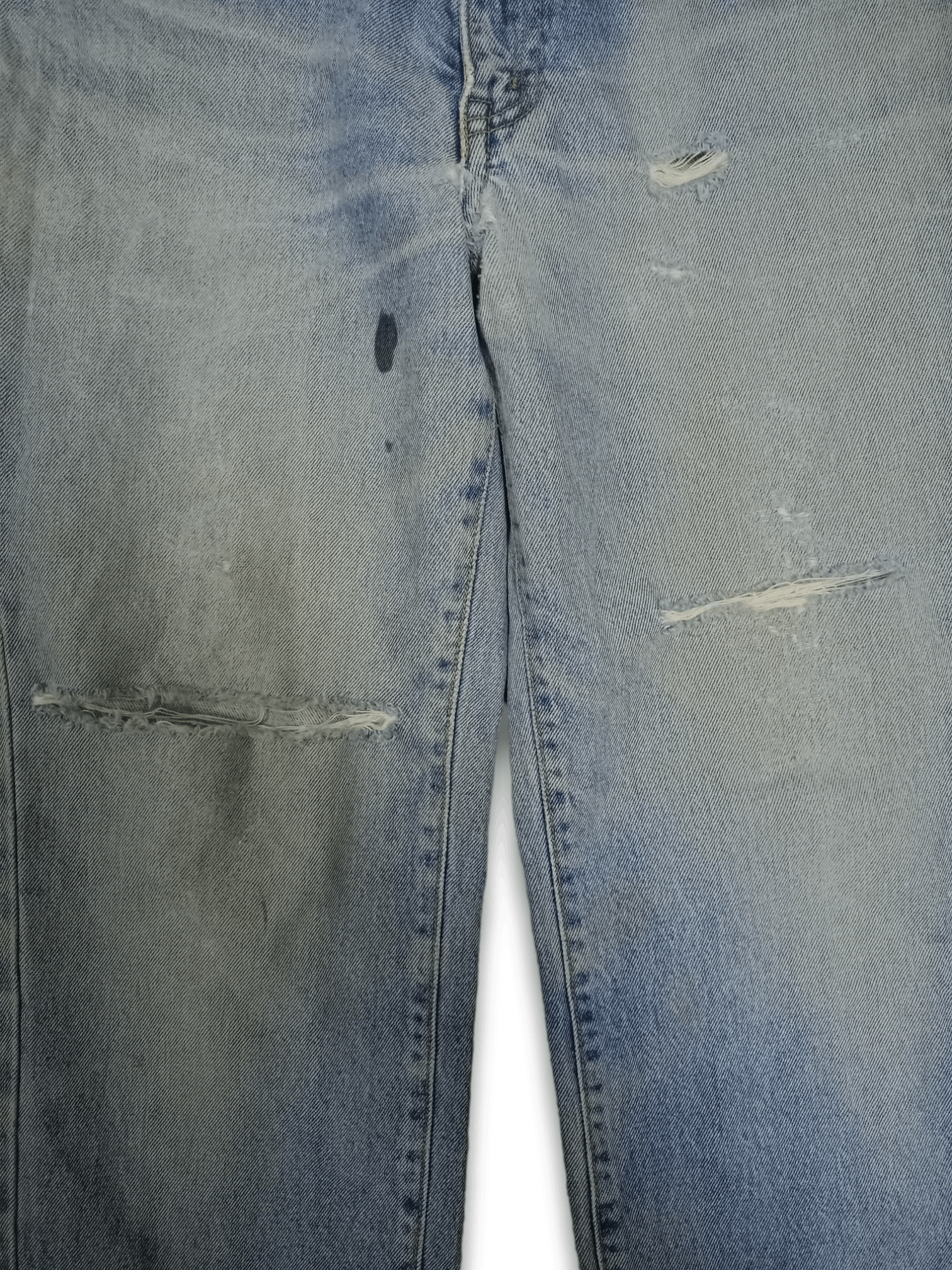 Japanese Brand Vintage Japanese Brand Blue Wash Loose Distressed Jeans Size US 28 / EU 44 - 7 Thumbnail