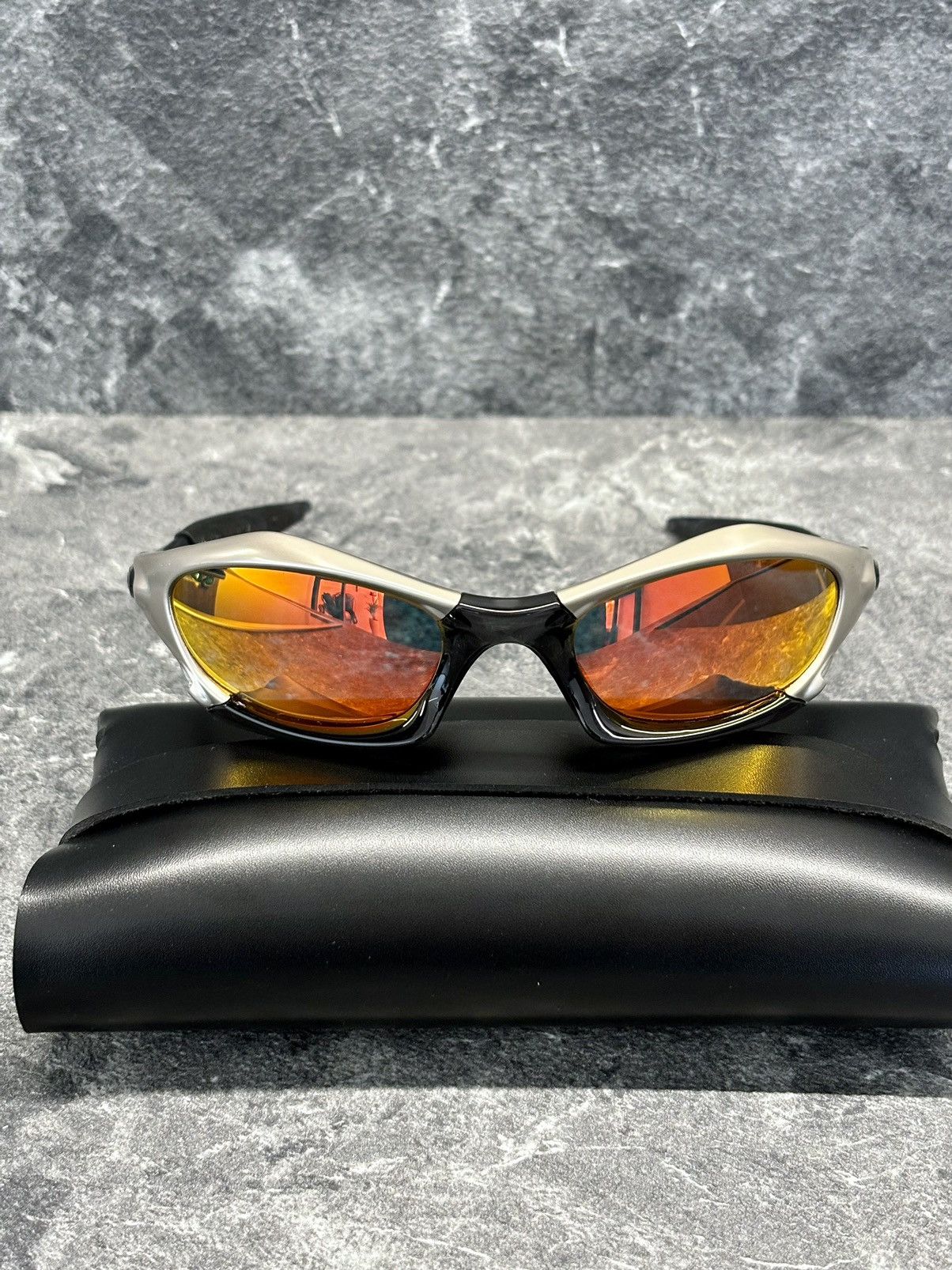 Pre-owned Oakley Splice Fmj+ Crystal Black / Polarized Fire Iridium