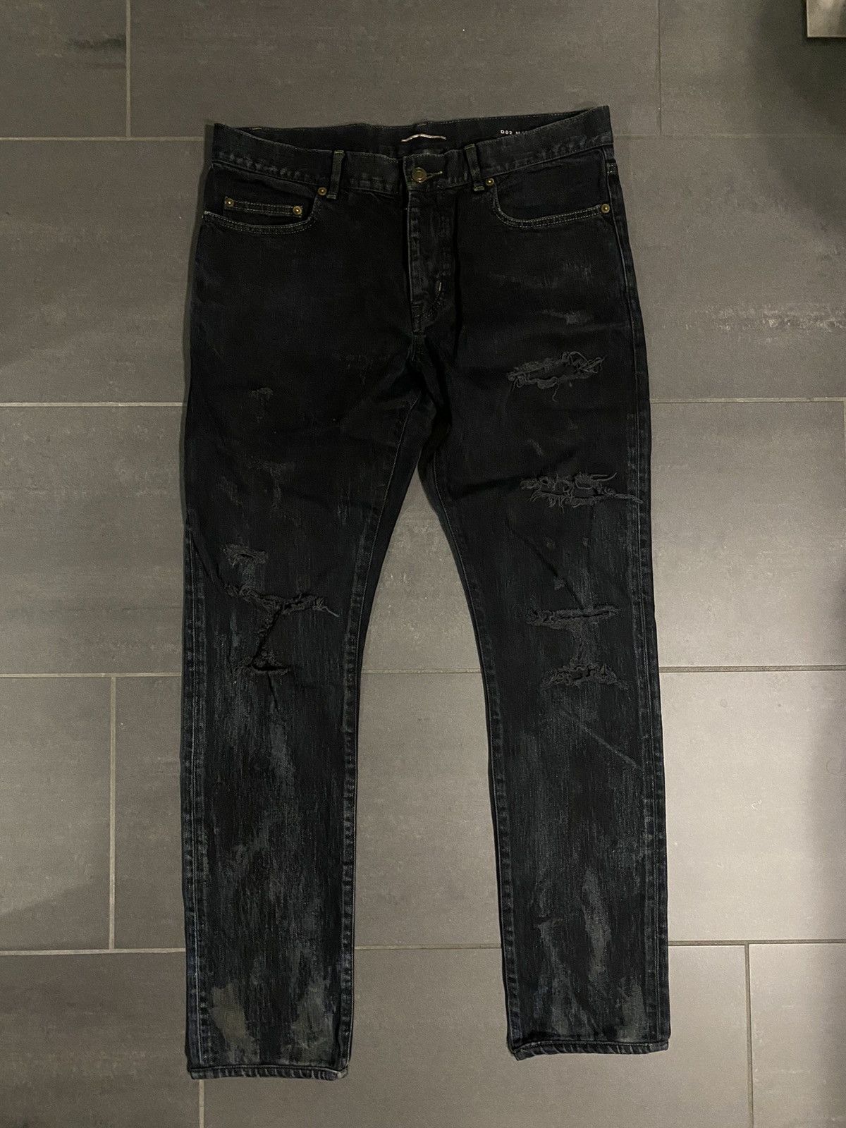 image of Saint Laurent Paris D02 M/sk-Lw Jeans in Black, Men's (Size 33)