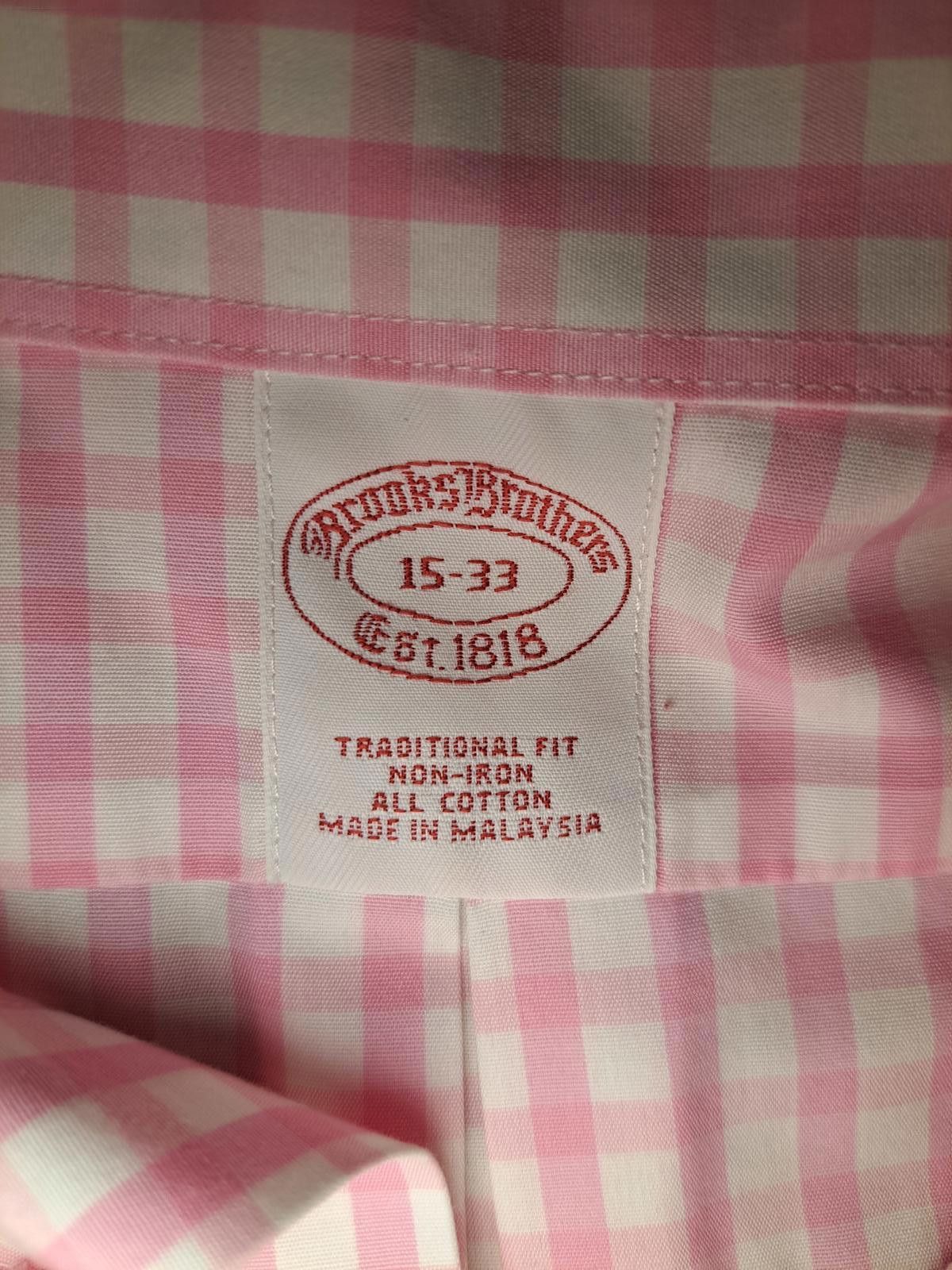 Brooks Brothers VINTAGE Brooks Brothers Dress Shirt Mens Large 15-33 Pink Size 42R - 2 Thumbnail