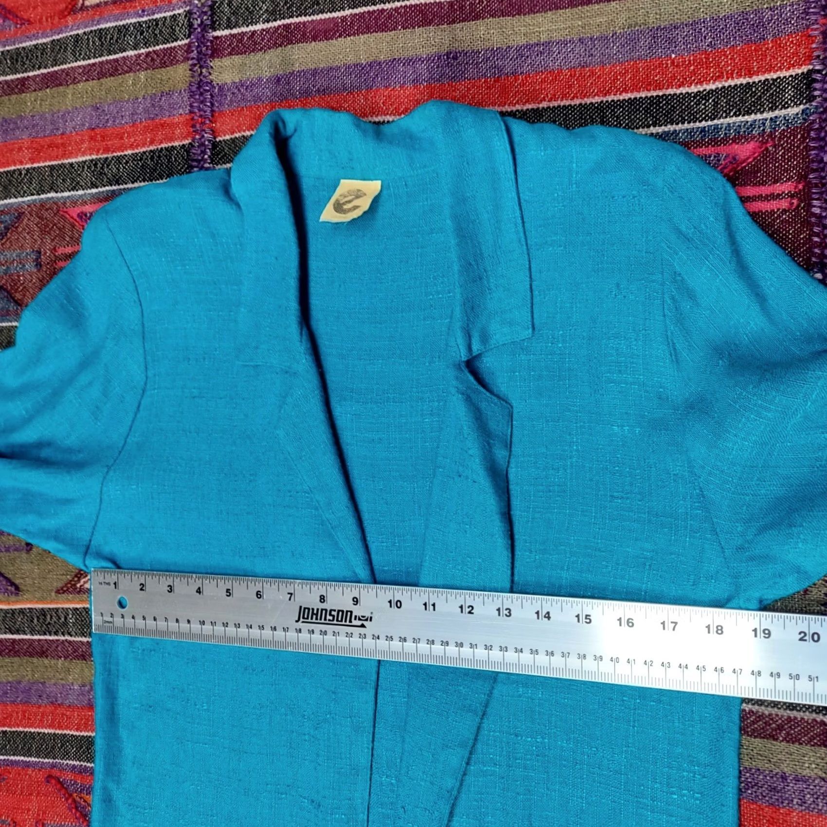 Vintage E California Women 100% Rayon Open Front Blazer Size 7/8 Teal Blue Casual Lightweight Size M / US 6-8 / IT 42-44 - 5 Thumbnail
