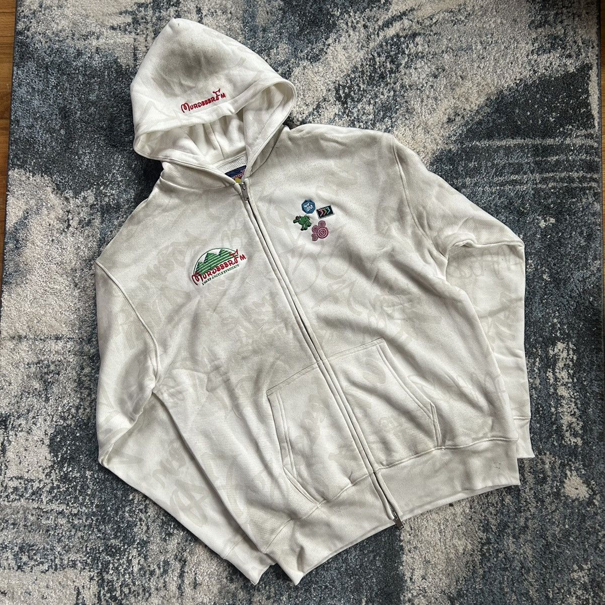 image of Mfm333.com Heavyweight Bootleg Disney Zip Up Hoodie in Cream, Men's (Size Large)