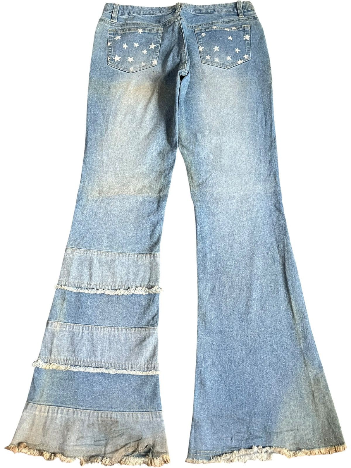 Hysteric Glamour Vintage Japanese Brand Mud Wash Patch Printed Flare Jeans Size 30" / US 8 / IT 44 - 2 Thumbnail