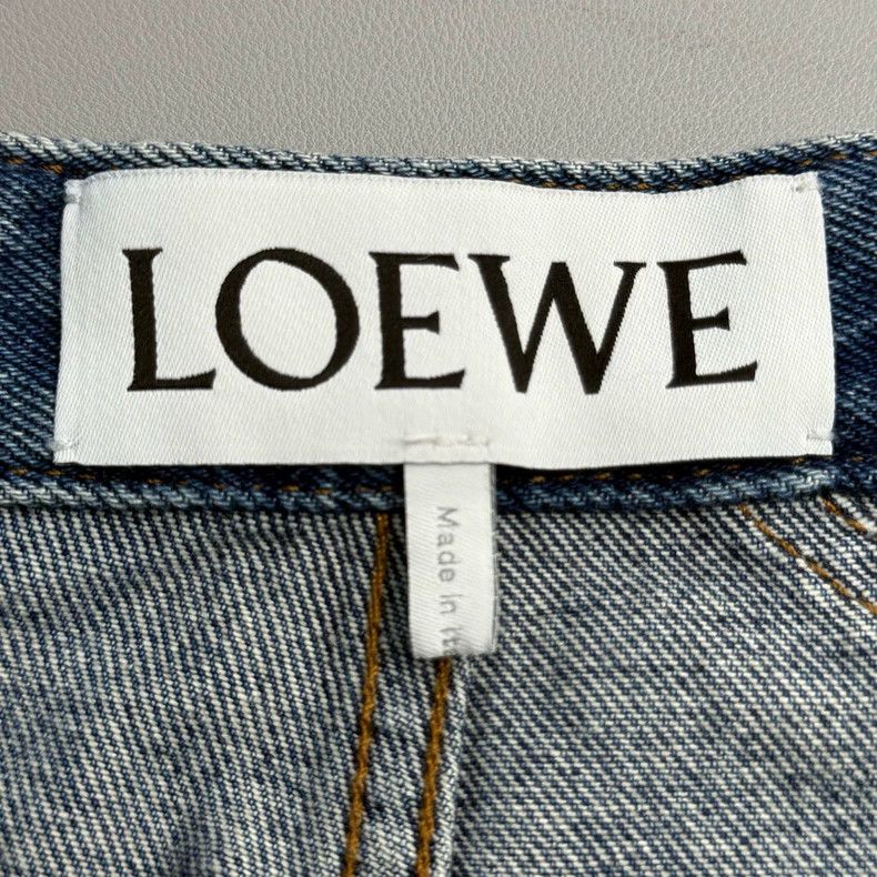 Loewe Loewe Washed blue leather label denim skirt Size 25" / US 0 / IT 36 - 5 Thumbnail