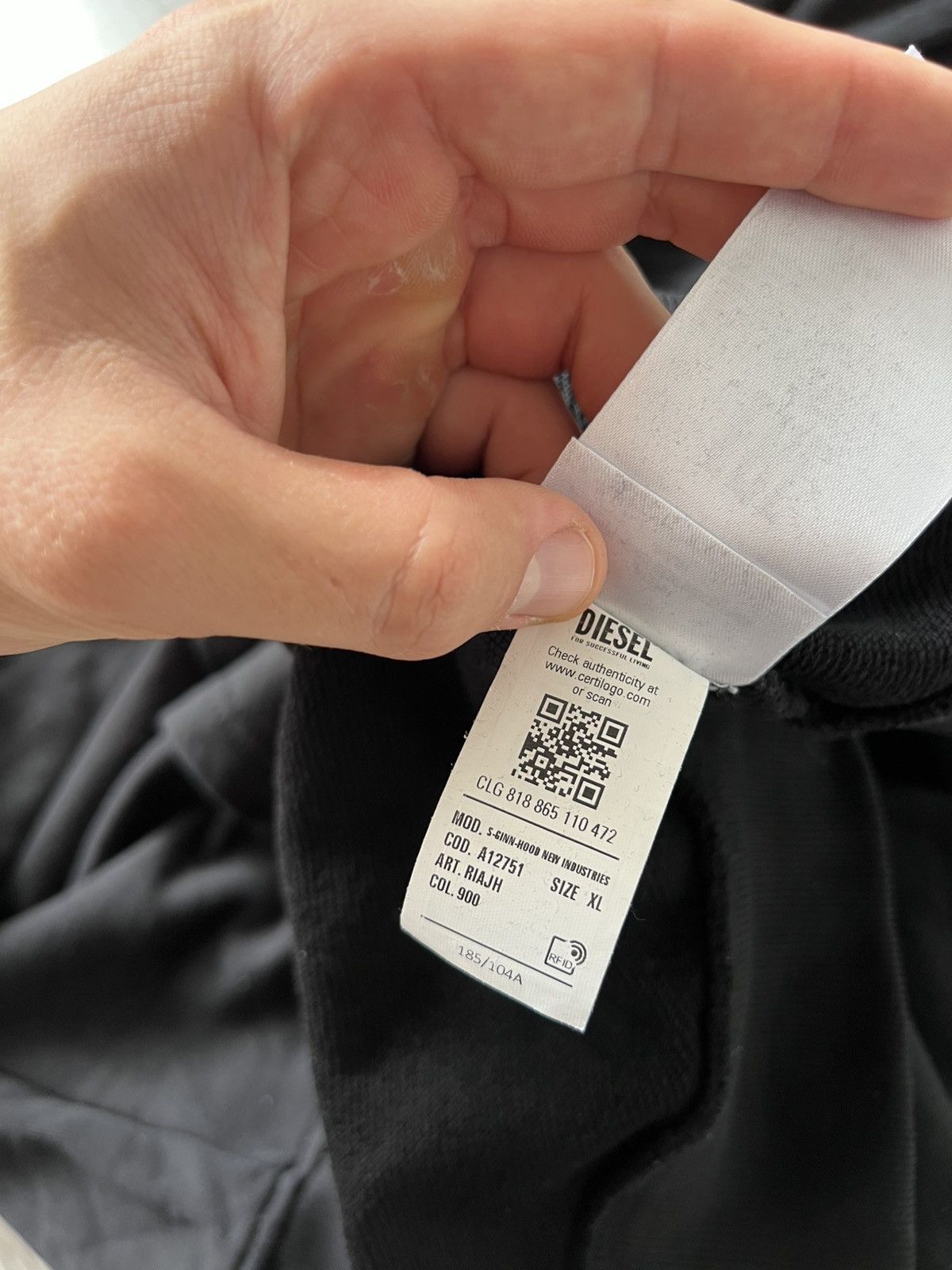 Diesel Diesel Industry Denim Division New Collection Black Hoodie Size US L / EU 52-54 / 3 - 14 Thumbnail