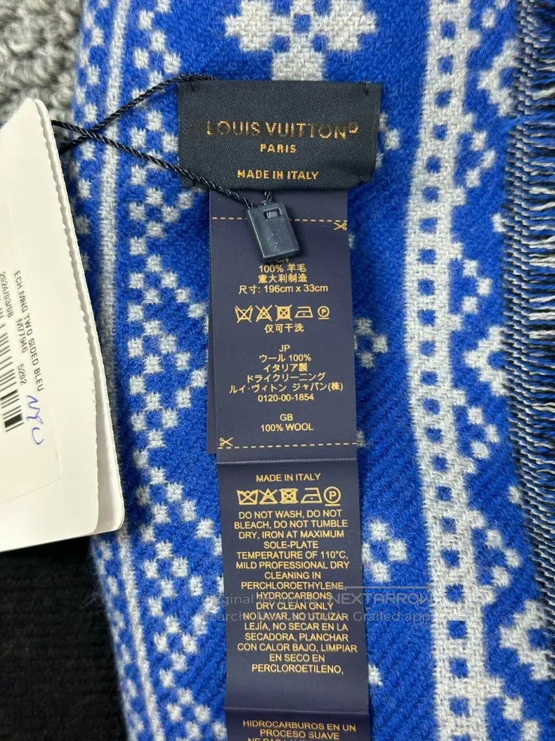 Louis Vuitton Louis Vuitton Black and blue color-matching large logo dou Size ONE SIZE - 6 Thumbnail