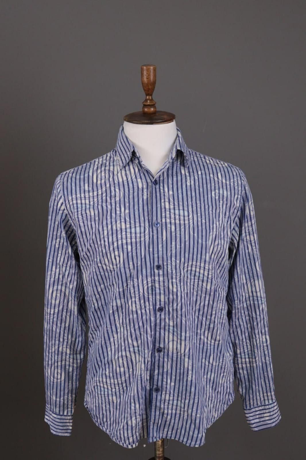 Desigual Desigual Regular Blue Striped Jasquard Shirt Size L Size US L / EU 52-54 / 3 - 1 Thumbnail
