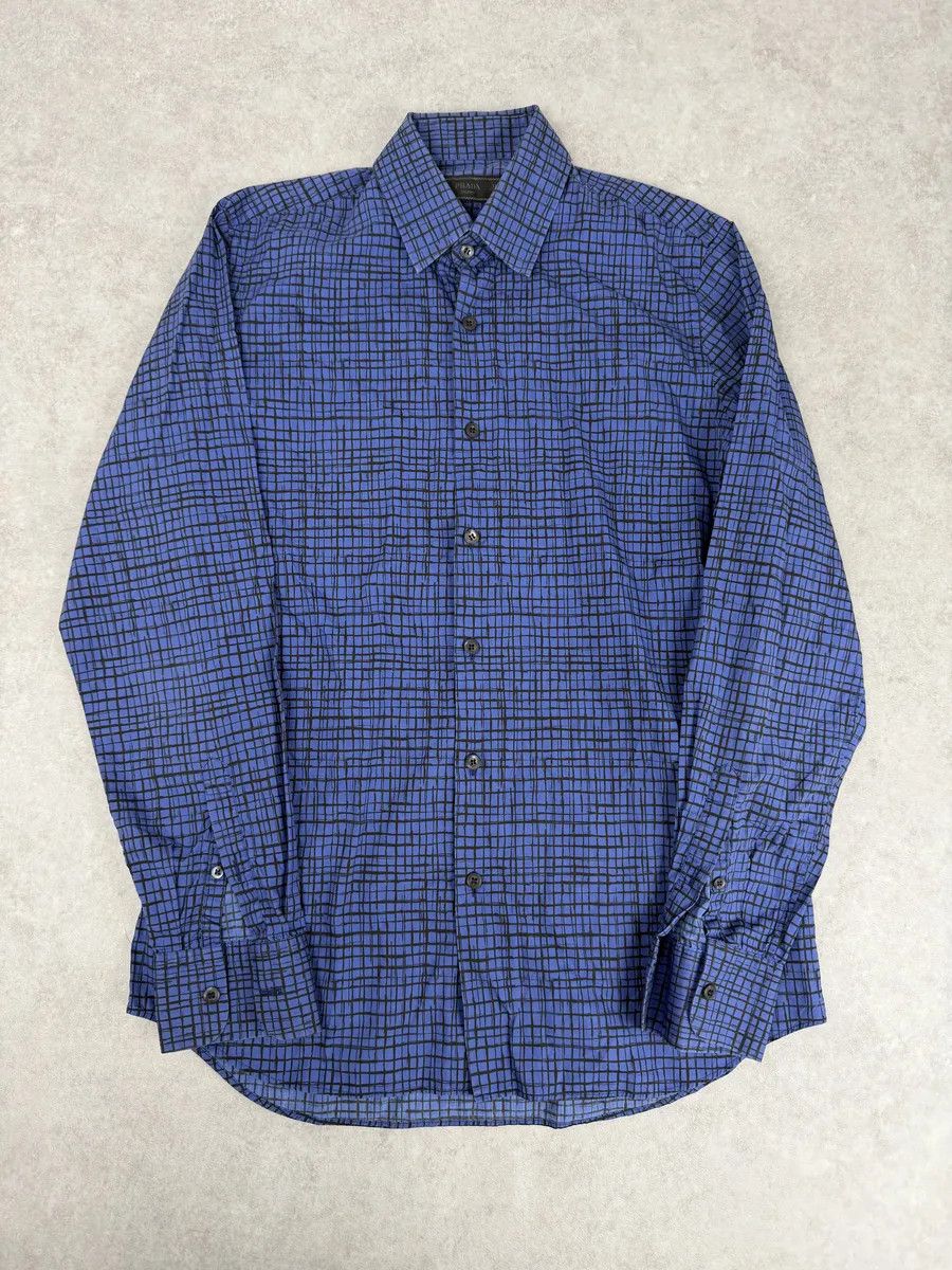 Prada SS02018 Prada Blue & Black Checkered Abstract Shirt Size US M / EU 48-50 / 2 - 1 Thumbnail