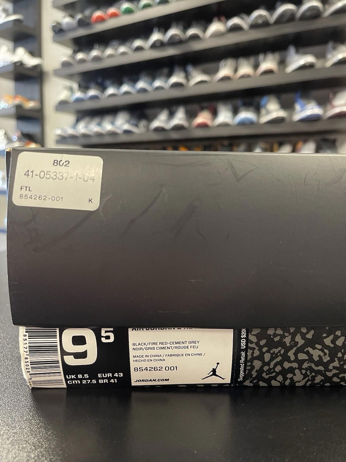 Jordan Brand Size 9.5 - Jordan 3 Retro OG Mid Black Cement Very Clean! Size US 9.5 / EU 42-43 - 12 Thumbnail