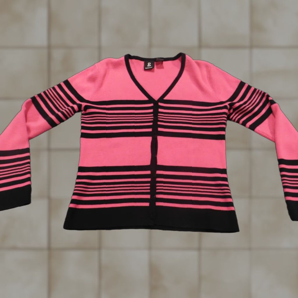 Pinko Gear Womens Sweater Small pink cardigan stretch knitwear Size L / US 10 / IT 46 - 1 Thumbnail