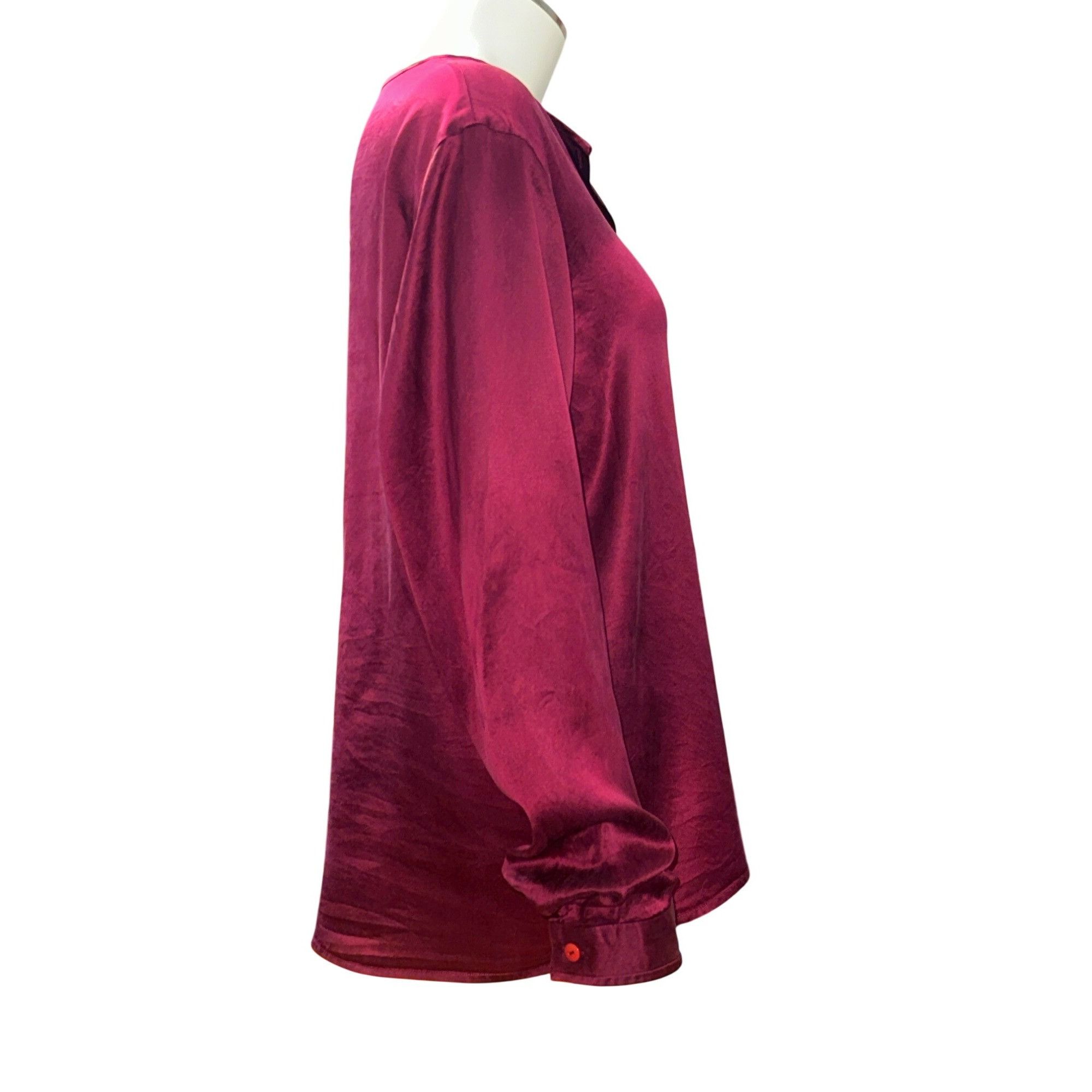 Other Vintage All Silk Blouse by Jonathan Logan 14 Magenta Long Sl Size XL / US 12-14 / IT 48-50 - 7 Thumbnail
