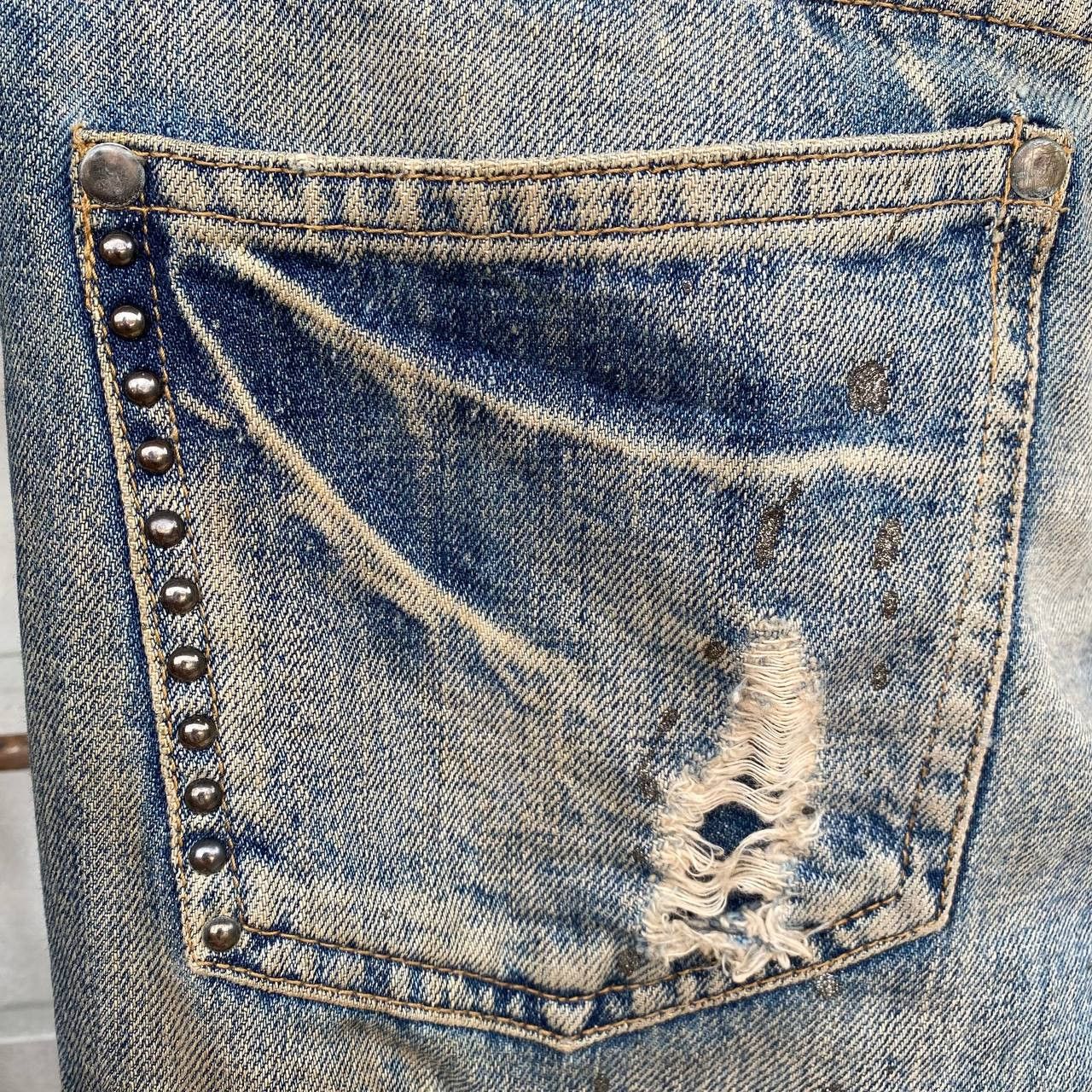 Japanese Brand FLARE Midas Japan "Gimmick" Distressed Grunge Cyber Punk Size US 29 - 14 Thumbnail