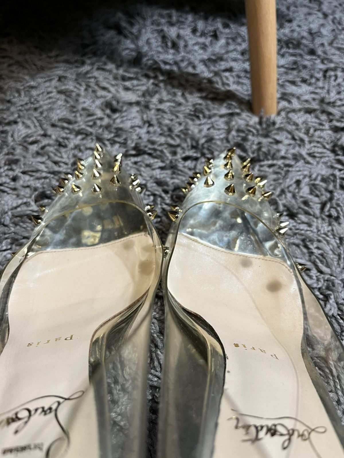 Christian Louboutin CHRISTIAN LOUBOUTIN HEELS Collaclou Gold Studded Pumps Size US 10.5 / IT 40.5 - 6 Thumbnail
