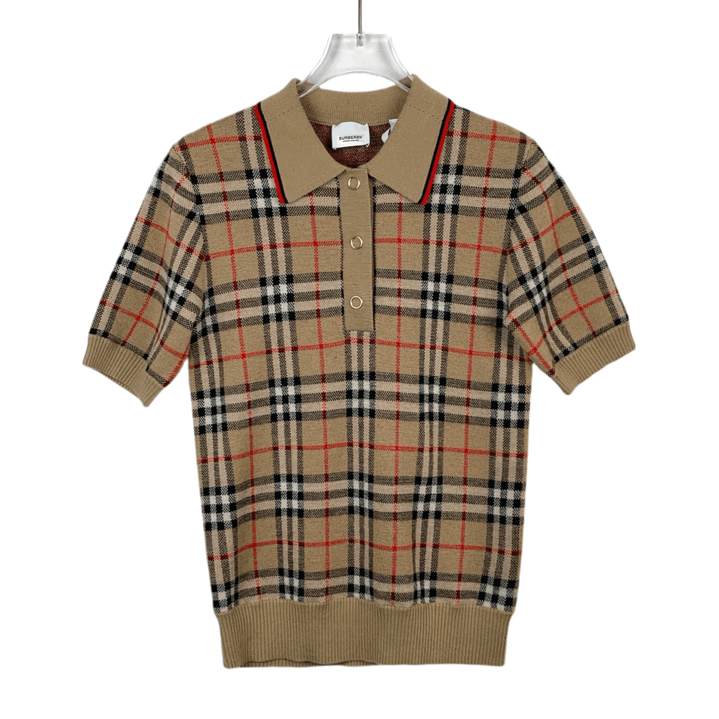 Burberry Burberry brown checked wool knit top Size XS / US 0-2 / IT 36-38 - 1 Thumbnail