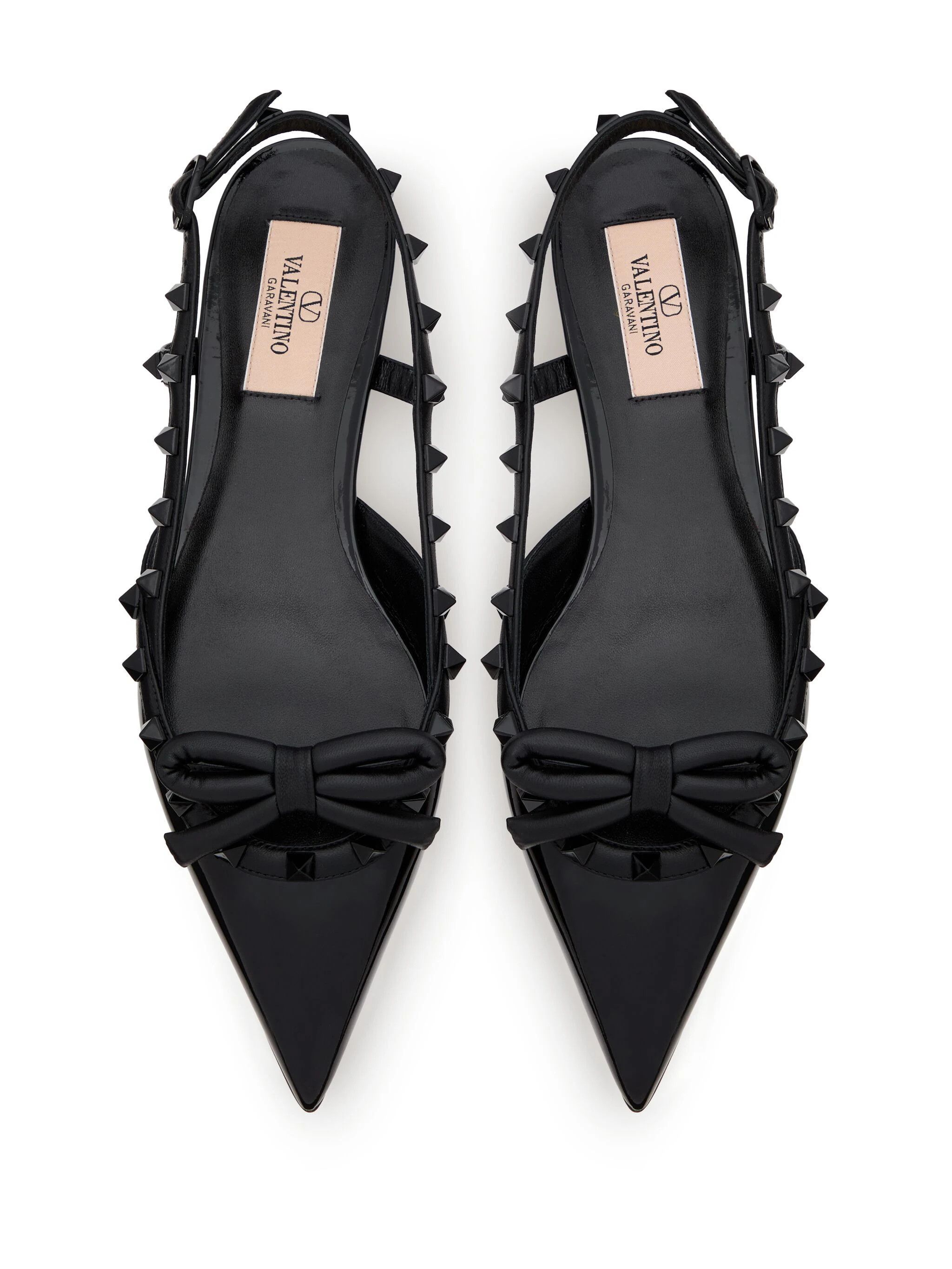 Valentino o1s22i1n0924 Rockstud Bow Slingback Ballerina Flats Size US 8 / IT 38 - 4 Thumbnail