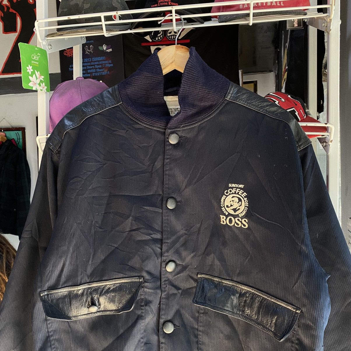Japanese Brand 🔥Vintage Suntory Boss Coffee Leather Padded Elbow Bomber Size US L / EU 52-54 / 3 - 4 Thumbnail