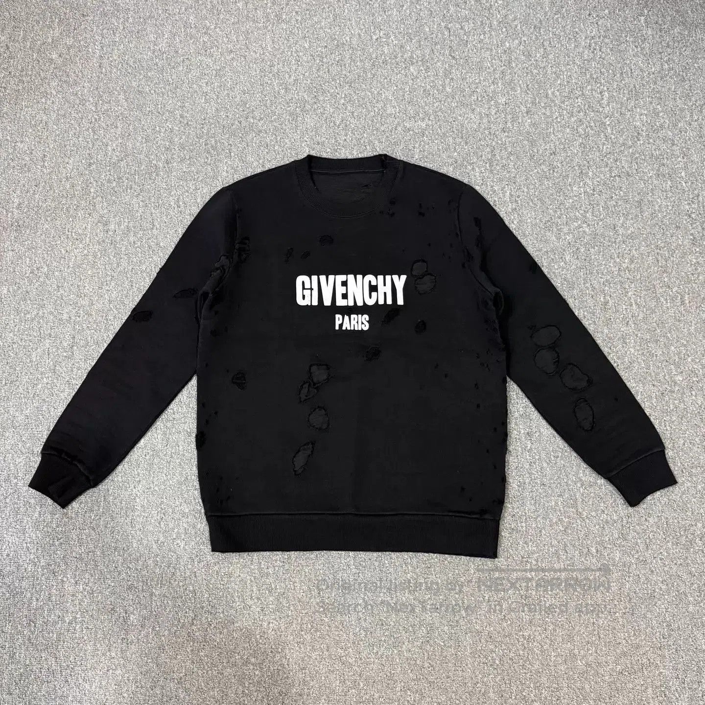 Givenchy Black Distressed Long Sleeve Sweatshirt. Size US S / EU 44-46 / 1 - 1 Thumbnail