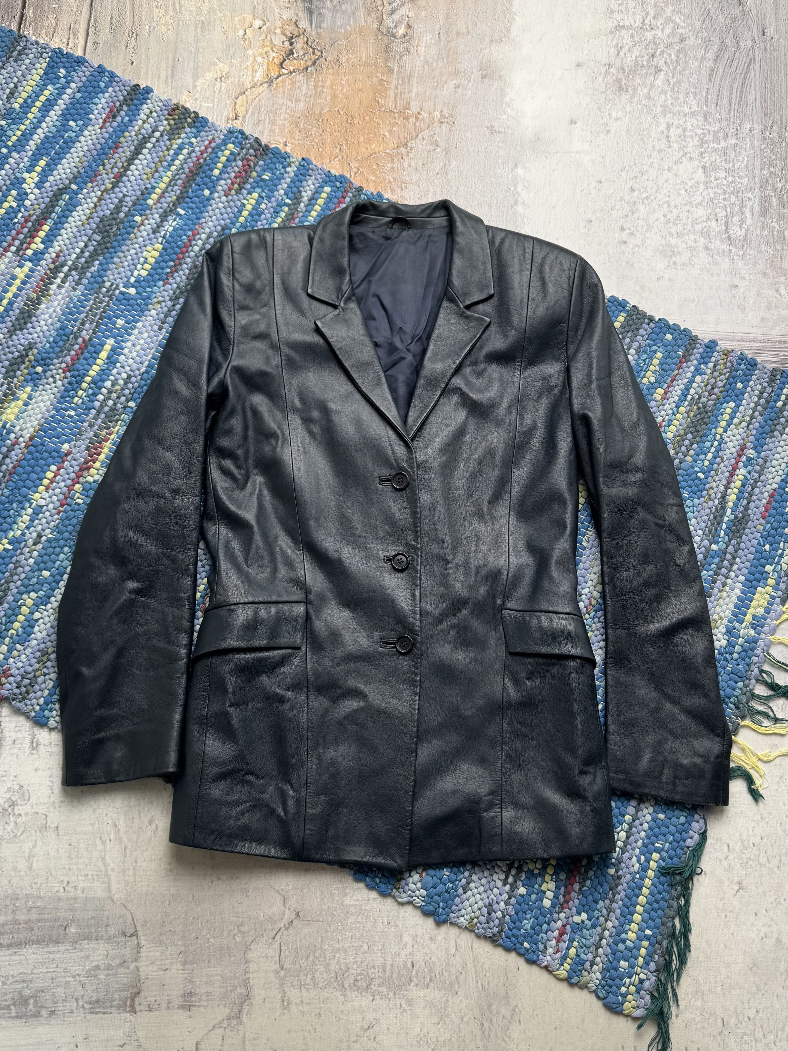 Vintage Vintage Real Leather Jacket Tailored Button Front Blazer Size M / US 6-8 / IT 42-44 - 1 Thumbnail
