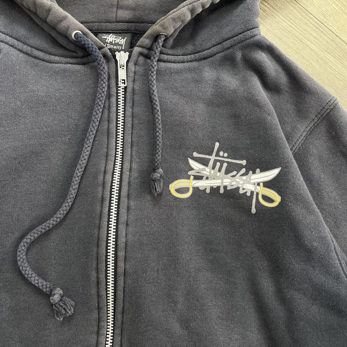 Stussy Sun Faded Vintage Stüssy Dagger Rope Logo Graphic Zip Hoodie Size US S / EU 44-46 / 1 - 13 Thumbnail