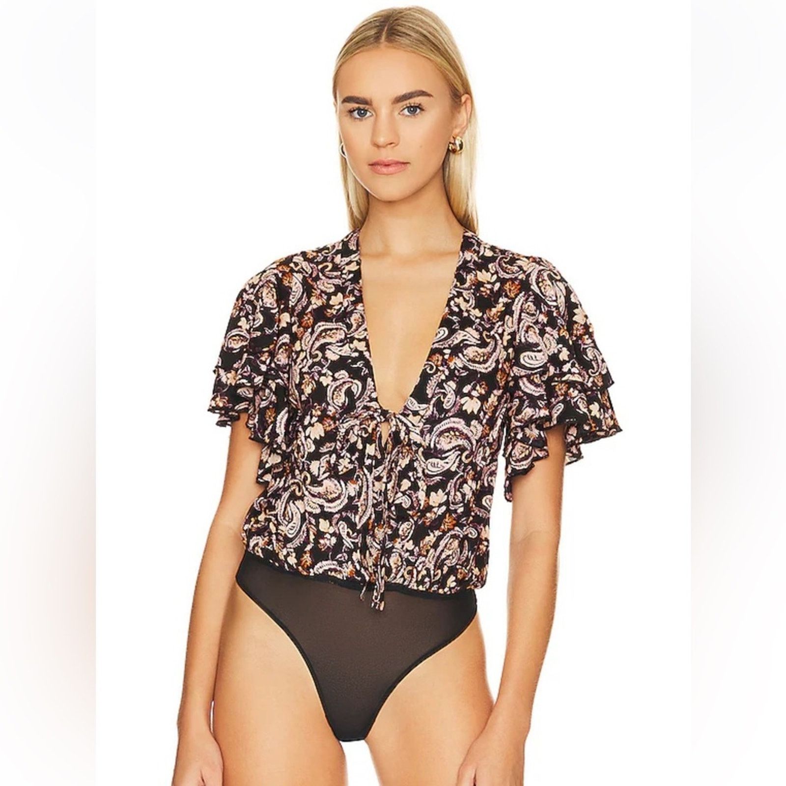 Free People NWOT Free People intimately Call Me Later Printed body suit Size XL / US 12-14 / IT 48-50 - 2 Thumbnail