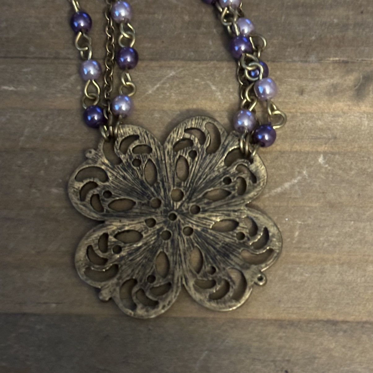 Other Multi strand filigree flower bead chain necklace Size ONE SIZE - 5 Thumbnail