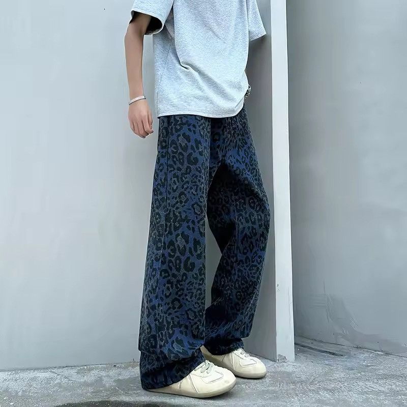 Other iDark Blue Leopard Print Denim Jeans Y2K Skater Size US 30 / EU 46 - 1 Thumbnail