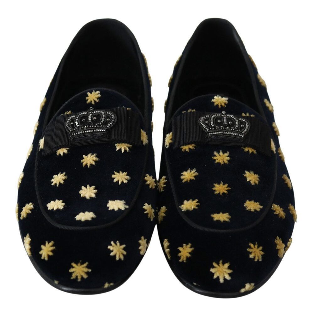 Dolce & Gabbana Dolce & Gabbana Elegant Velvet Crown Embroidery Loafers Size US 6 / EU 39 - 6 Thumbnail