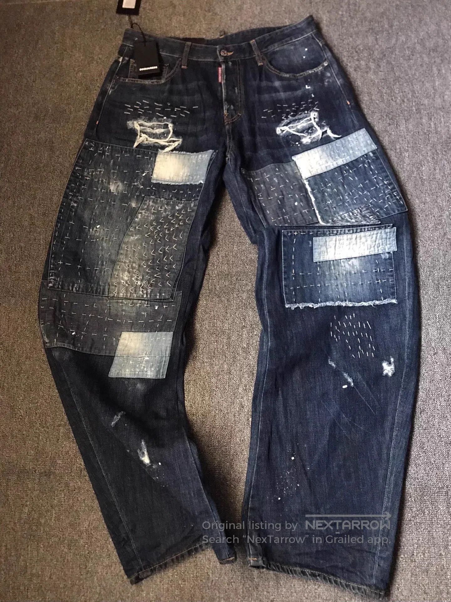 Dsquared2 Blue Distressed Patchwork Denim Jeans Size 34. Size US 34 / EU 50 - 1 Thumbnail