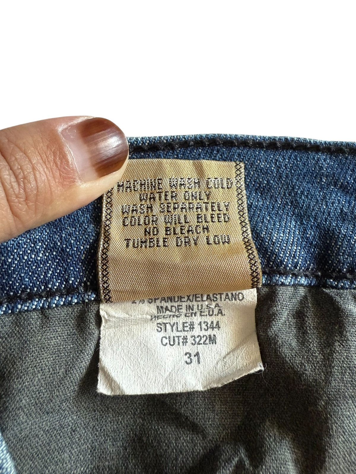 Tornado Mart Flared Jeans Plastic Boy Gly USA Made Nice Design Denim Size US 33 - 23 Thumbnail