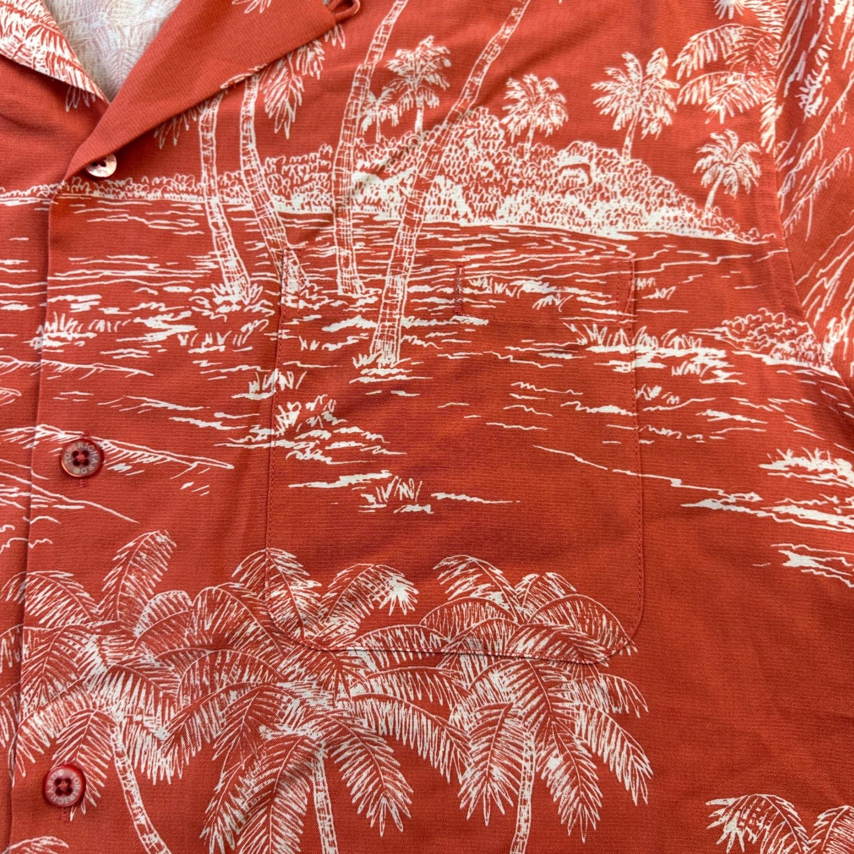 Tori Richard Tori Richard Shirt Mens Extra Large Orange Button Up Silk Blend Camp Size US XL / EU 56 / 4 - 4 Thumbnail