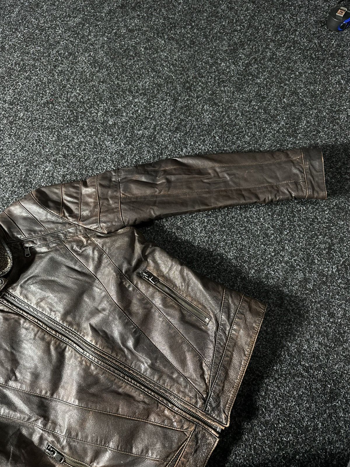 Vintage 🚨Vintage 90s Leather Biker Jacket-West Style Maison Margiela Size US S / EU 44-46 / 1 - 4 Thumbnail
