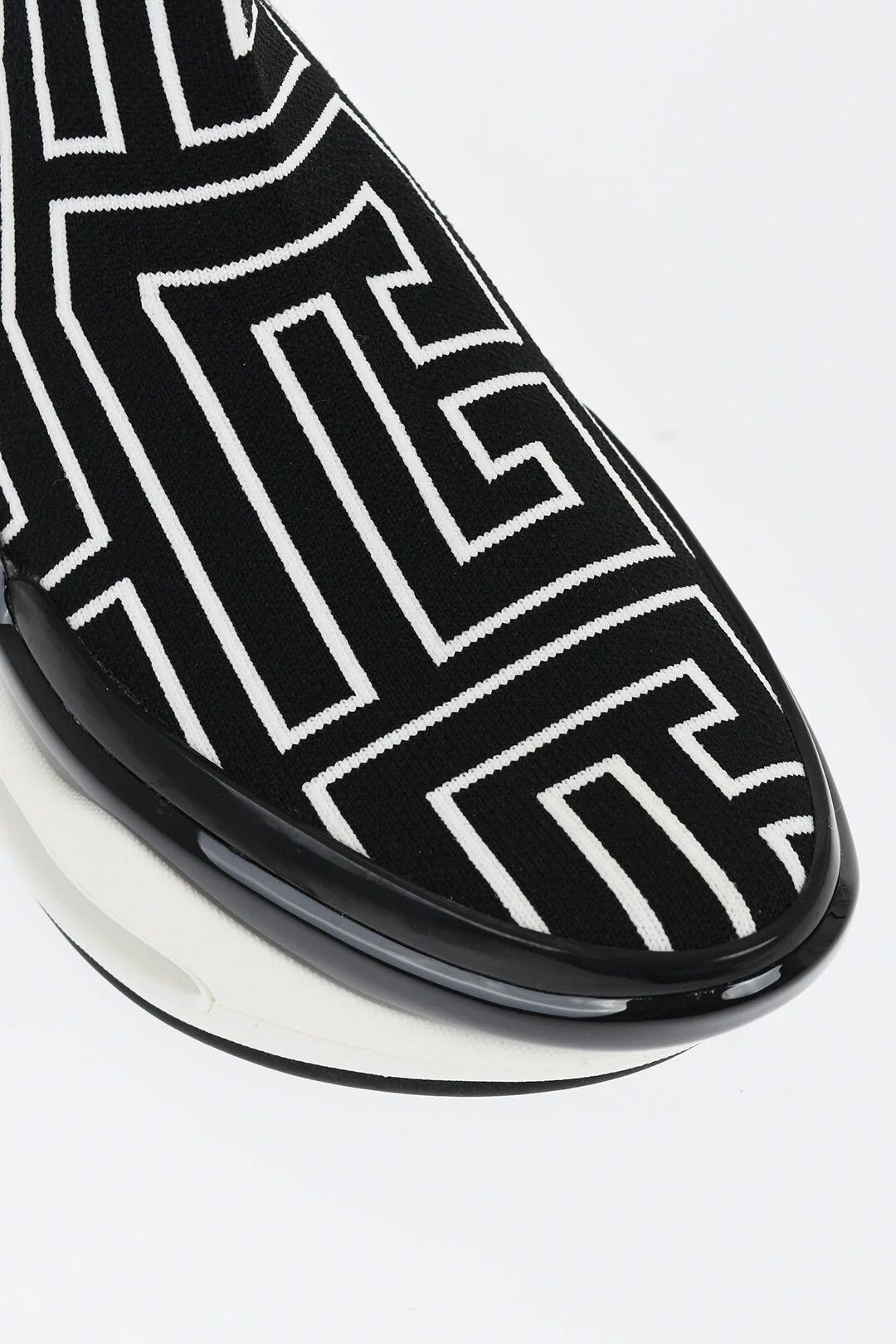 Balmain og1mm0326 Sock Hi-Top Sneakers in Black and White Size US 8 / IT 38 - 4 Thumbnail