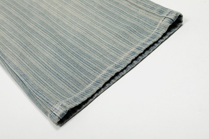 Vintage Retro washed vertical striped men's loose cleanfit jeans Size US 32 / EU 48 - 6 Thumbnail