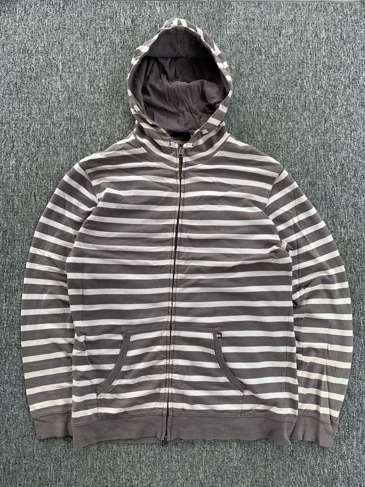 Quiksilver Quiksilver Sunfaded Stripe Disstressed Zip Up Jacket Hoodie Size US XL / EU 56 / 4 - 2 Thumbnail
