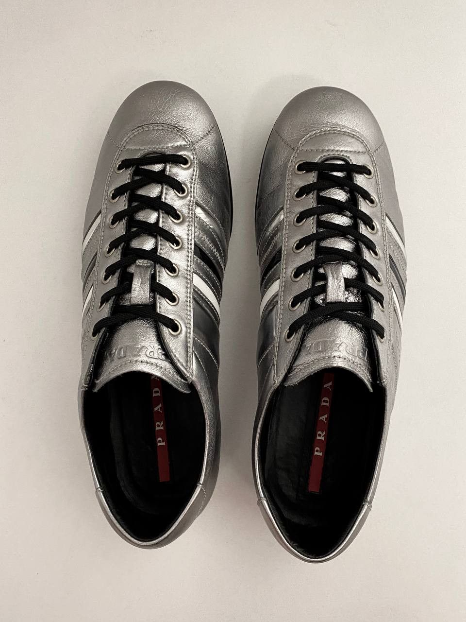 Prada Prada Sport Logo Silver Metallic Bowling Shoe Low Sneakers Size US 8.5 / EU 41-42 - 8 Thumbnail